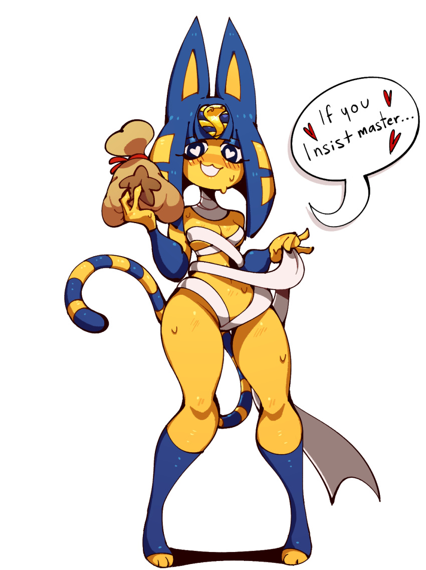 2021 animal_crossing ankha anthro breasts cat_humanoid cleavage kaziedell nintendo thighs wide_hips