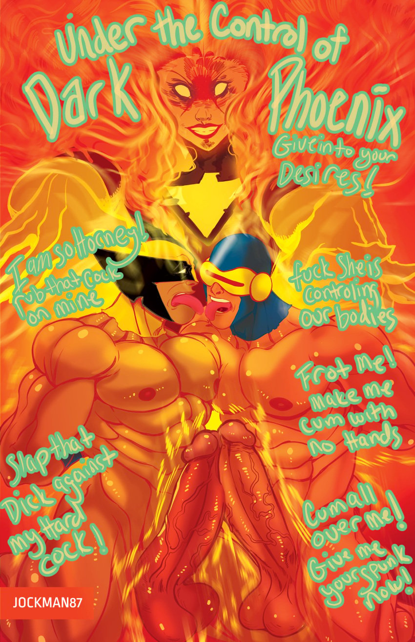 1girls 2boys abs alternate_version_available bara biceps bodybuilder cum cum_everywhere cum_on_body cum_on_lower_body cum_on_muscles cum_on_penis cum_on_self cum_on_upper_body cumming cumshot cyclops_(x-men) dark_phoenix excessive_cum female forced frottage grabbing_penis holding_penis human human_only hyper hyper_balls hyper_cum hyper_genitalia hyper_penis hyper_testicles hypnosis hypnotized jean_grey jockman87 light-skinned_male light_skin male male_focus marvel masturbation mind_control muscular muscular_arms muscular_ass muscular_back muscular_legs muscular_male muscular_thighs nipples pecs phoenix_(x-men) scott_summers stroking_cock stroking_penis touching_penis veiny_penis wolverine_(x-men) x-men yaoi yaoi_with_female_audience