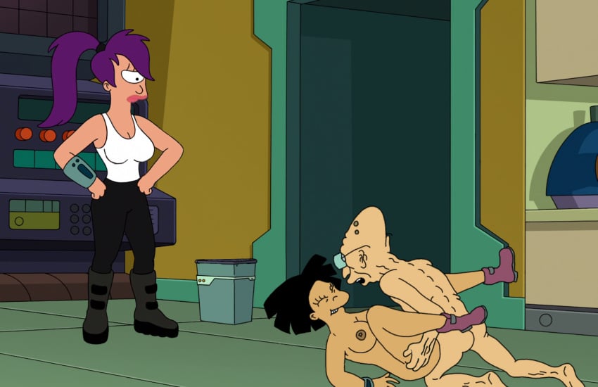 amy_wong artist_request futurama hubert_j_farnsworth old_man screenshot_edit turanga_leela