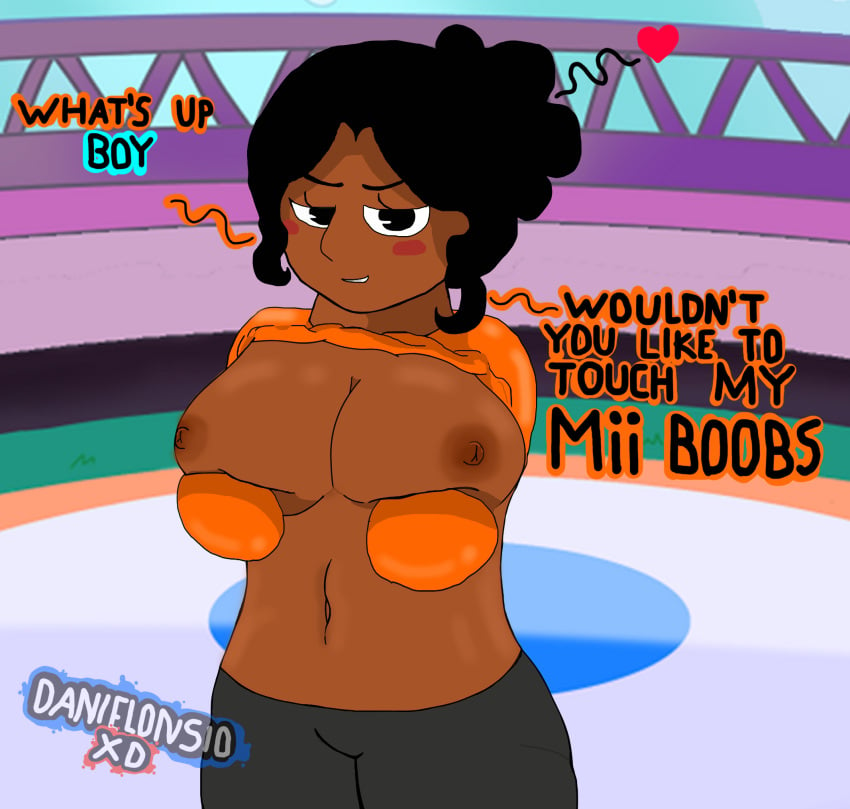 arena ball_hands boob_lifting breasts danielonsio_xd dialogue friday_night_funkin heart matt_(wii_sports) mii rule_63 smug tagme wii wii_sports