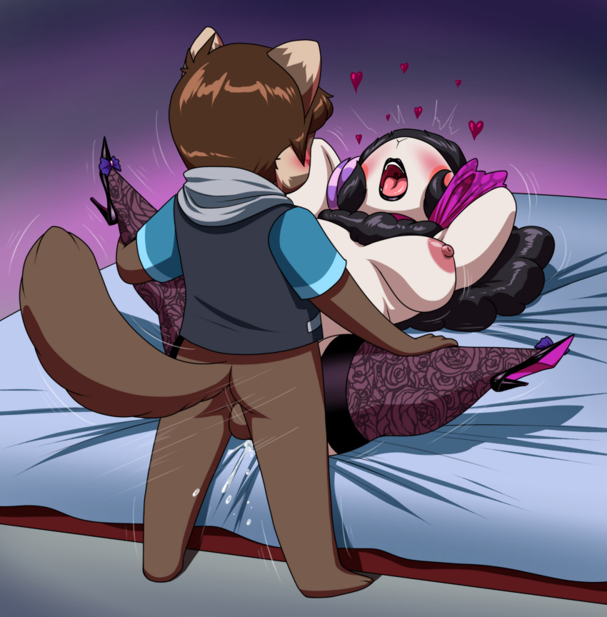 adrian_(crovirus) animal_crossing balls big_breasts breasts censored crovirus female fur goth heart horns legwear male male/female motion_lines muffy_(animal_crossing) nintendo pine_marten sex sheep thick_thighs video_games