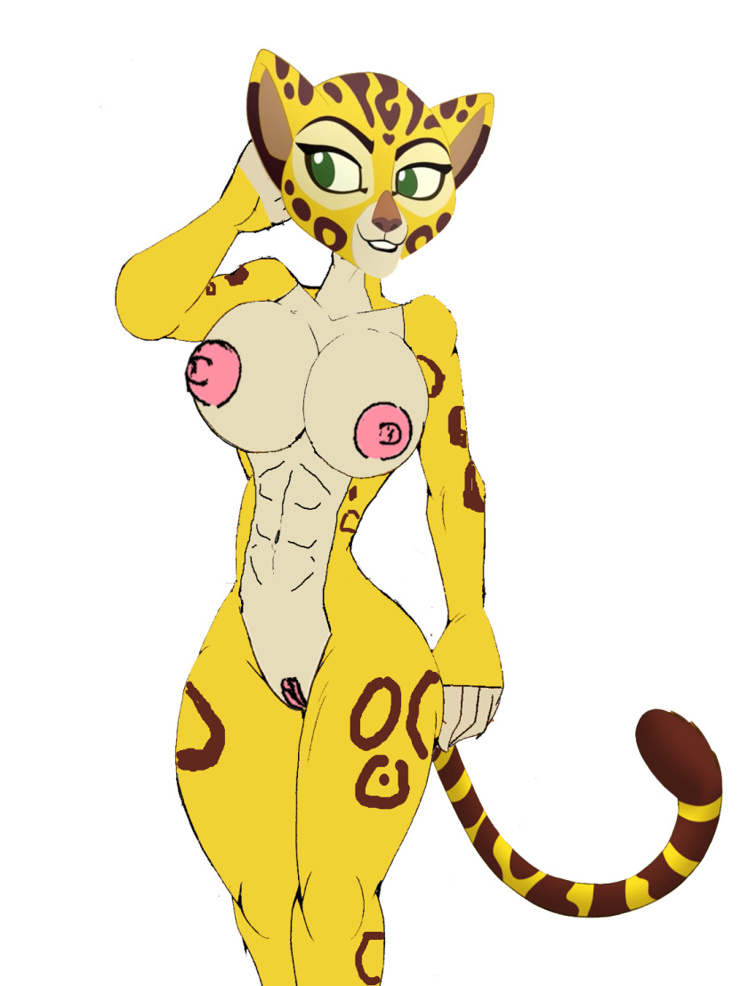 abs akatsukishiranui-fox alluring anthro athletic athletic_female big_breasts cheetah completely_nude completely_nude_female disney edit female_abs fit fit_female fuli nipples nude pin_up posing pussy the_lion_guard the_lion_king toned toned_female