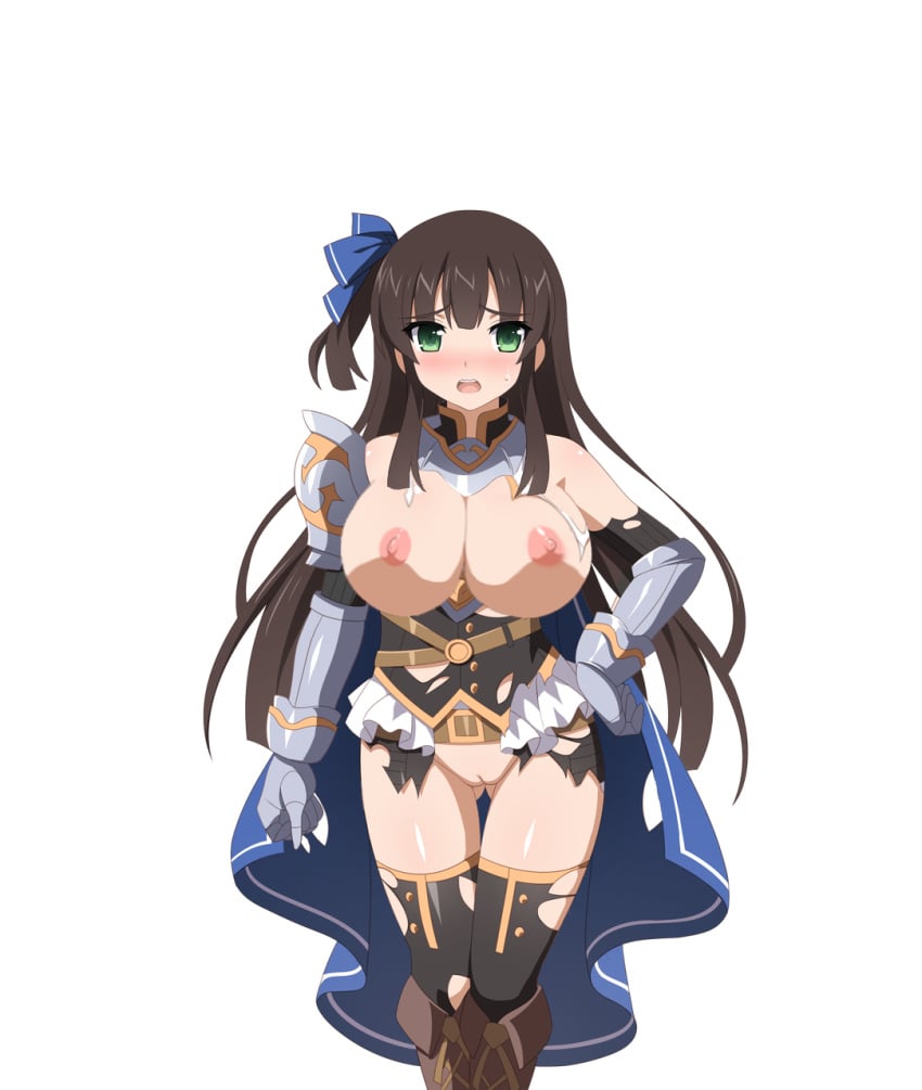 alternate_breast_size ceri_(sakura_dungeon) exposed_breasts game_cg large_breasts pussy sakura_dungeon solo solo_female sprite_edit torn_clothes transparent_background transparent_png wanaca winged_cloud