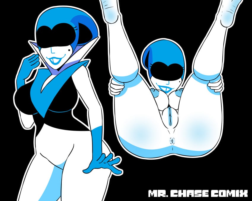 1girls anus blue_gloves blue_lipstick breasts clothed clothing deltarune deltarune_chapter_2 female female_only gloves hands_on_legs milf mole mole_under_eye mr._chase_comix nipples nude pussy queen_(deltarune) robot robot_girl solo_female tooth_gap visor white_body