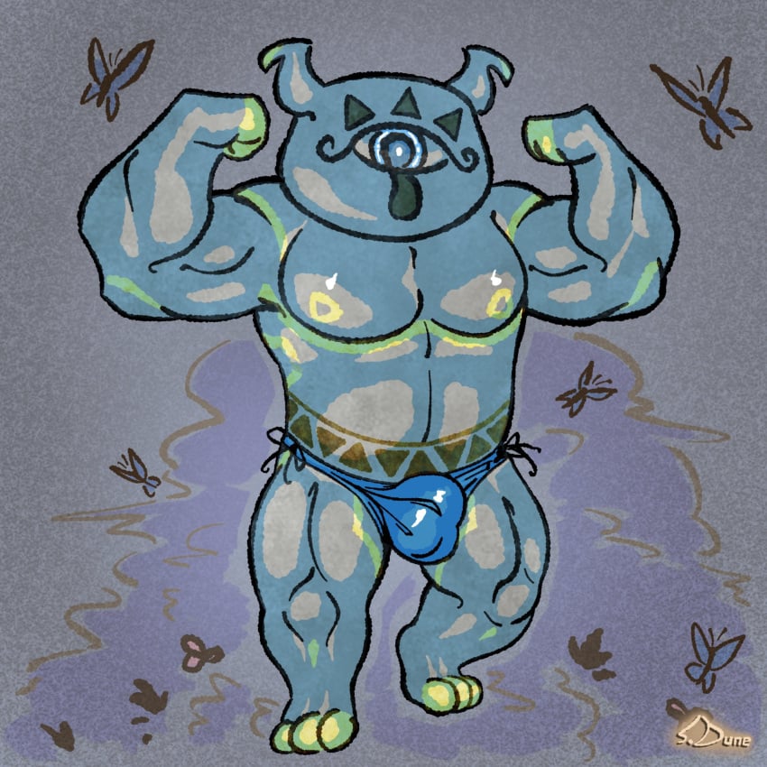 1_eye ambient_arthropod ambient_butterfly ambient_insect animate_inanimate arthropod aww1:1 biceps bulge butterfly clothed clothing flexing genital_outline hi_res humanoid insects lepidopteran looking_at_viewer male male_only muscular nintendo nipples non-human pecs penis_outline sheikah_stone skyward_sword solo spooky_dune text the_legend_of_zelda topless underwear video_games