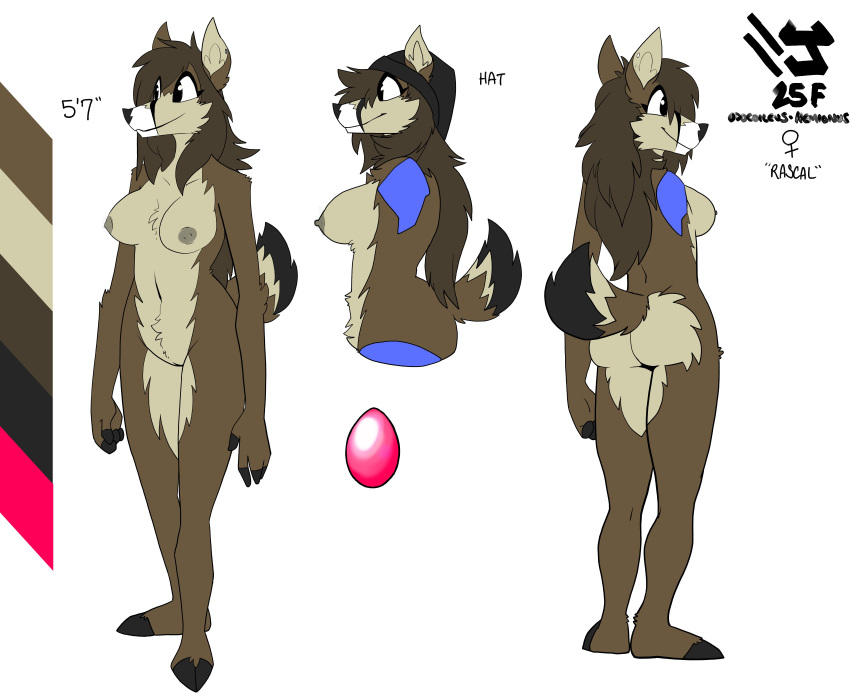 absurd_res anthro ass breasts capreoline cervid cervine clothing color_swatch colored egg female front_view genitals hair hat headgear headwear hi_res hooves ida_(topazknight) long_hair mammal model_sheet mule_deer nipples nude plantigrade pussy reference_image side_view solo topazknight