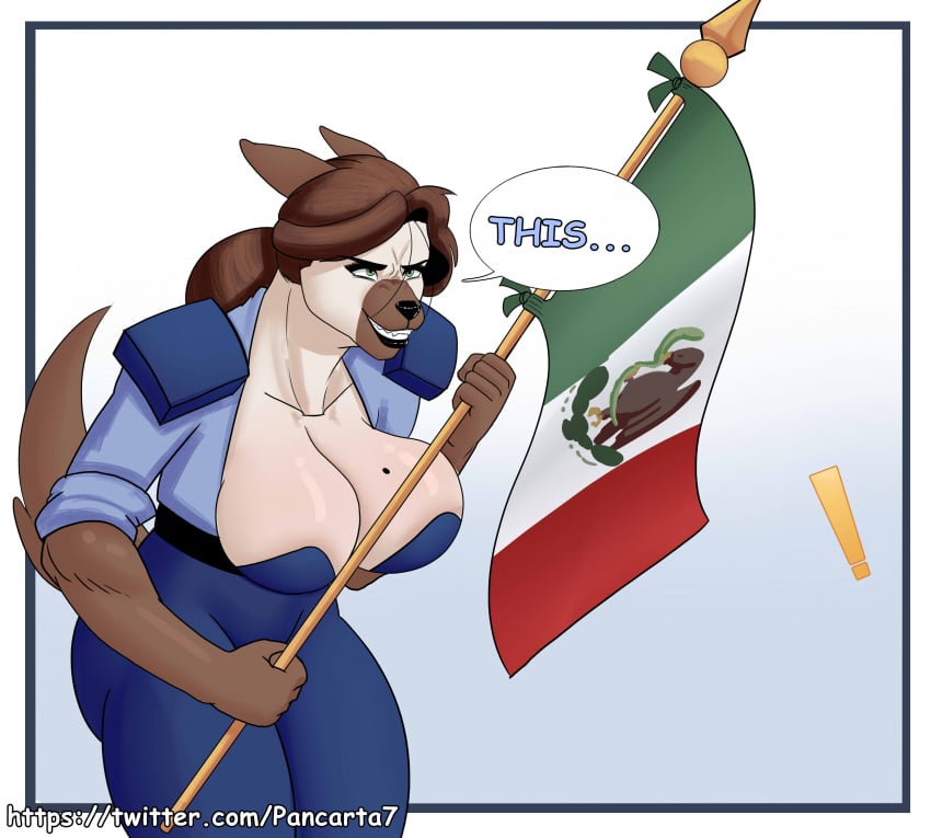 ass big_ass big_butt furry mexican mexico milf pancarta pin_up police police_uniform policewoman thick_thighs