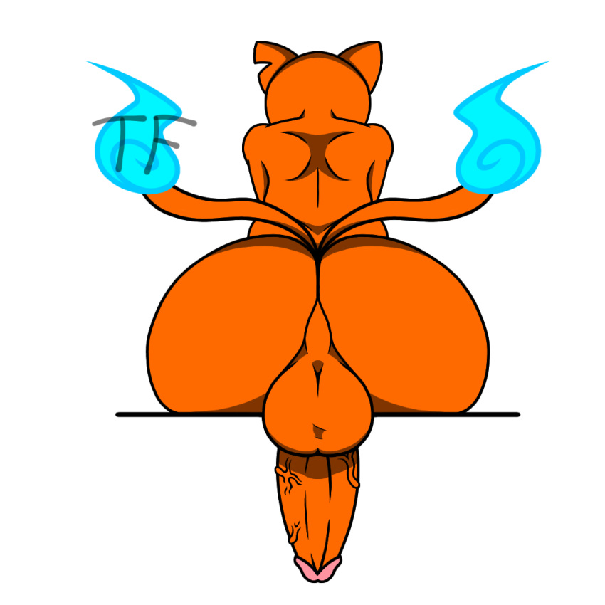 1:1 anthro ass backsack balls big_butt big_penis feral genitals jibanyan level-5 male penis presenting presenting_balls presenting_hindquarters presenting_penis rear_view solo theforgotten vein veiny_penis video_games yo-kai_watch