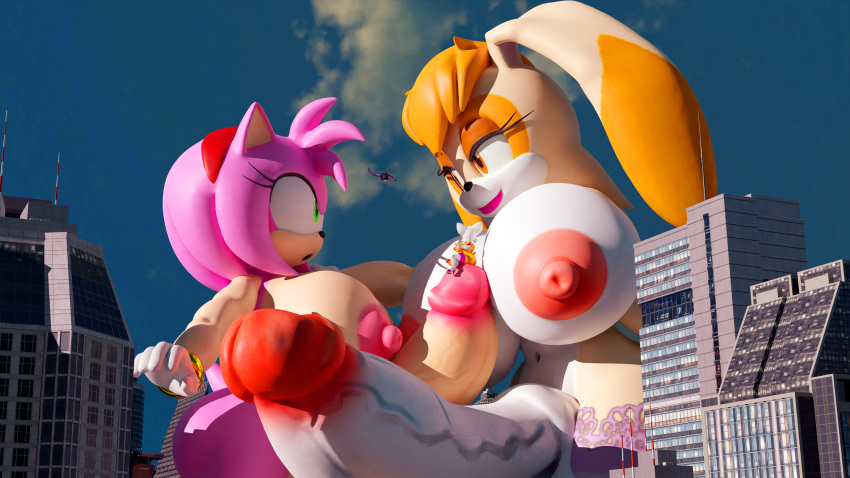 3d 3d_(artwork) 3d_model 3futas amy_rose anthro balls bat big_nipples blue_sky chiropteran city cloud completely_nude day futa_on_futa futa_with_futa futanari giantess green_eyes group half-closed_eyes hedgehog huge_cock large_breasts large_penis larger_futanari long_penis mobian mobian_(species) mobian_bat mostly_nude naked_gloves nipples nude nude_futanari open_mouth orange_hair outdoors penis pink_body pink_hair rabbit rouge_the_bat sega shocking_(artist) shockingace sitting_on_penis size_difference sky smaller_futanari sonic_(series) sonic_adventure_2 sonic_the_hedgehog_(series) sunlight tan_body vanilla_the_rabbit white_body