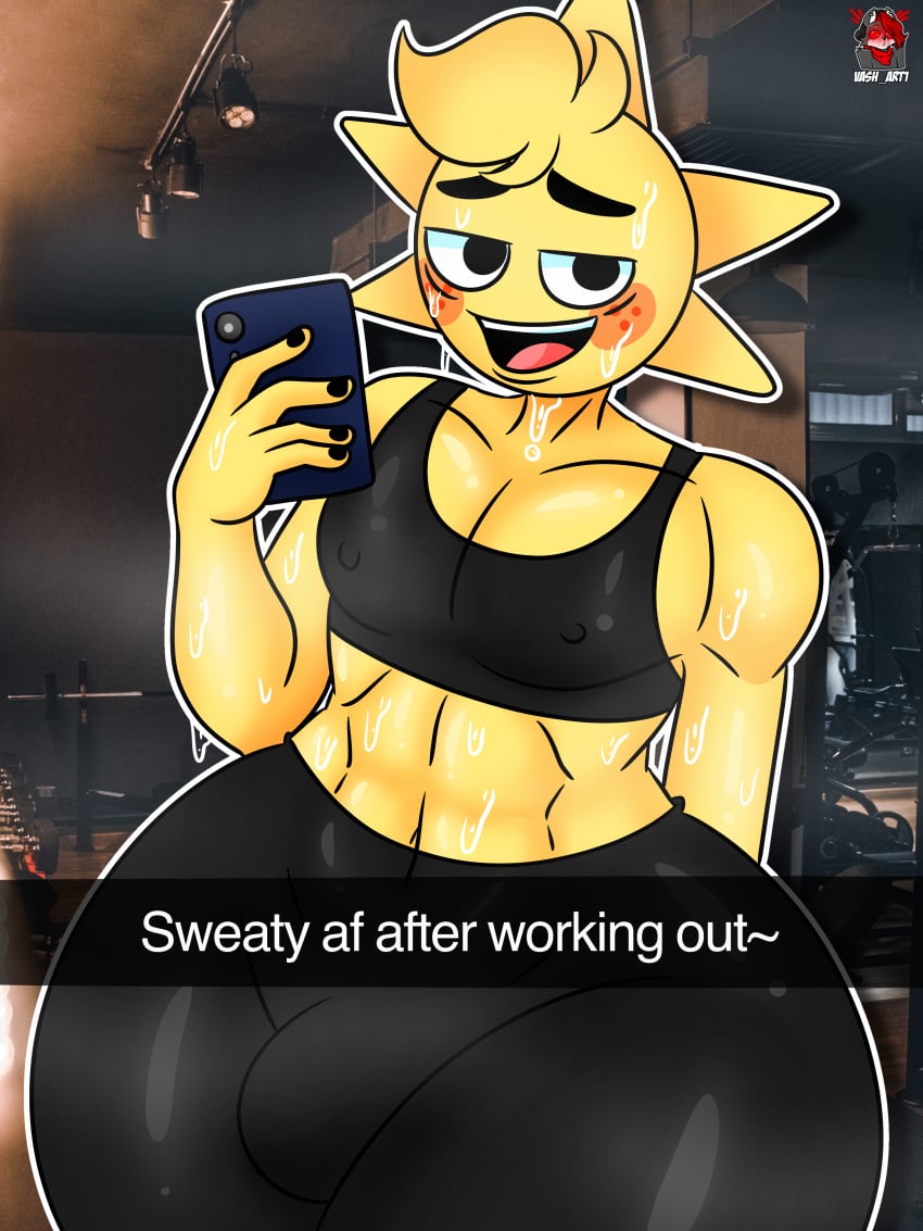 abs big_penis bulge femboy fortnite fortnite:_battle_royale gay gym hips midriff musk selfie sunspot_(fortnite) sweat sweatdrop thick_thighs thighs vash_art work workout_clothes