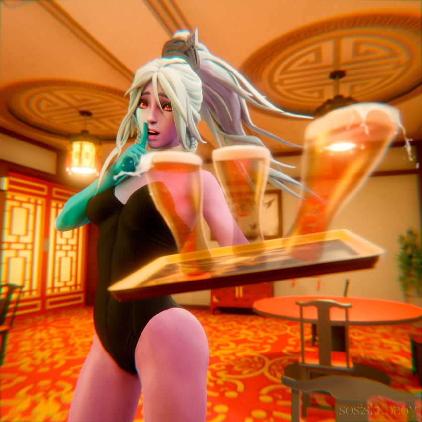 3d 3d_render beer blender blender3d blender_cycles bunny_costume bunny_girl bunnygirl bunnysuit dota dota2girls dota_2 dotartnsfw drow drow_ranger render restaurant sosiskaba6y