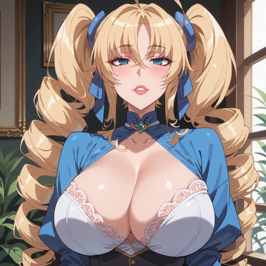 aged_up ai_generated anime anime_style gener-ai high_school_dxd large_breasts milf milfification promotional_art ravel_phenex