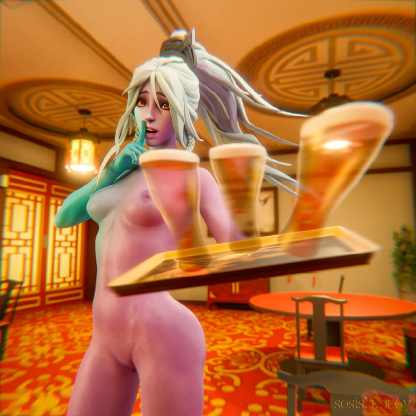 3d 3d_render beer blender blender3d blender_cycles bunny_costume bunny_girl bunnygirl bunnysuit dota dota2girls dota_2 dotartnsfw drow drow_ranger naked naked_female render restaurant sosiskaba6y