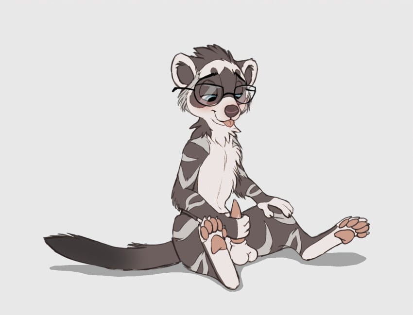 2d 5_toes animated anthro balls blush bouncing_balls claws cooper_mordaut domestic_ferret erection eyewear feet frame_by_frame genitals gif glasses half-closed_eyes hi_res hindpaw loop male mammal masturbation mustela mustelid musteline narrowed_eyes nude pawpads paws penile penile_masturbation penis pink_pawpads short_playtime simple_background sitting smile soles solo spread_legs spreading tapering_penis toe_claws toes tongue tongue_out true_musteline tuwka white_background