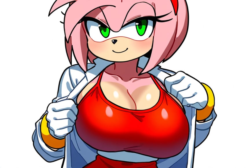 ai_generated amy_rose anthro female furry furry_female hedgehog hedgehog_humanoid large_breasts mullon novelai pink_body pink_fur sega sonic_(series) sonic_the_hedgehog_(series)