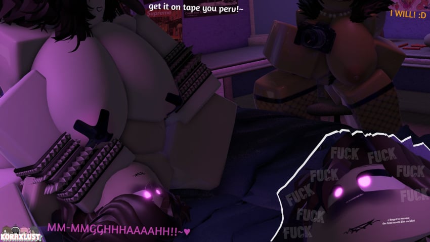 3d 3girls asian asphyxiation bedroom cuckquean dialogue english_text indian karolina_(kora_x) kora_x koraxlust masturbation millia_(kora_x) multiple_angles nyko_(dndoodles) original_characters recording roblox robloxian tagme text yuri