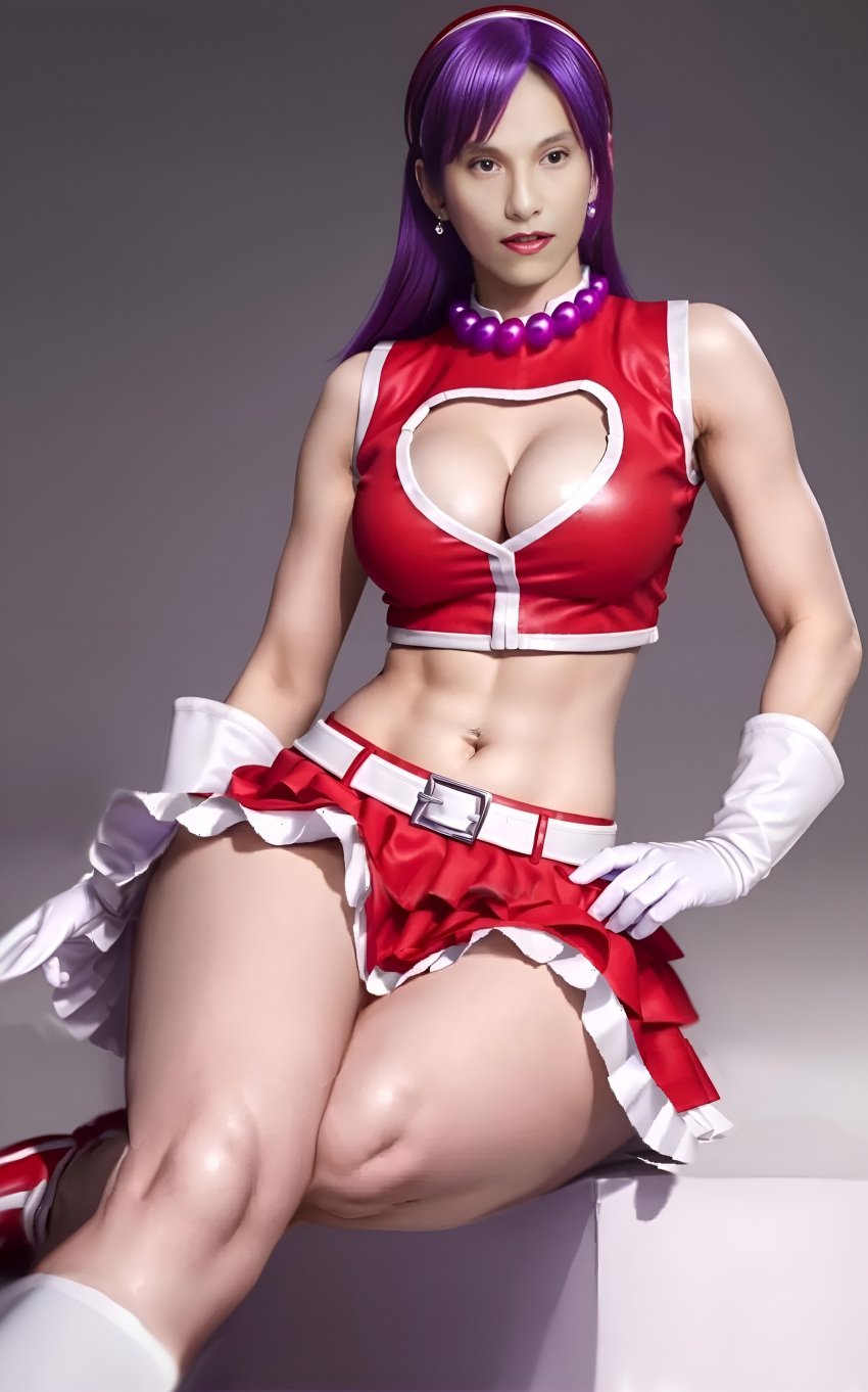 1female 1girls absurd absurdres ai_generated athena_asamiya athena_asamiya_(cosplay) dress dress_shirt hentai idol japanese japanese_female king_of_fighters masturbation pornography sex sex_slave sexy_dress