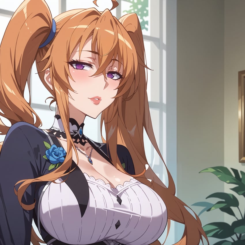 aged_up ai_generated anime anime_style gener-ai high_school_dxd large_breasts milf milfification promotional_art shidou_irina