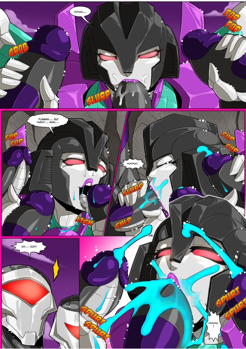 1girls 3boys alien alien_girl armor big_breasts blowjob breasts busty comic comic_page cum cum_in_ass cum_on_face cumshot decepticon double_handjob female female_focus mad-project multicolored_body multiple_boys oral red_eyes robot_humanoid seductive seductive_look slipstream thick_thighs transformers transformers_animated transformers_prime vehicon