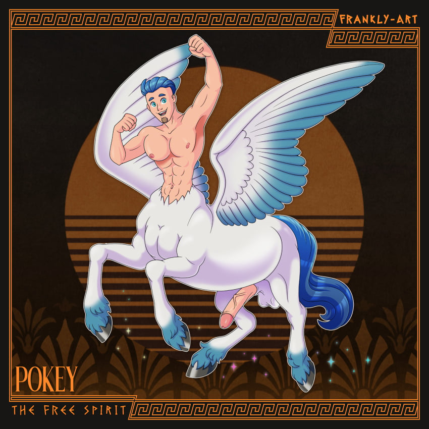 1:1 abs balls blue_eyes blue_hair centaur equid equid_taur equine erection european_mythology facial_hair frankly-art genitals goatee greek_mythology hair hi_res hooves humanoid humanoid_genitalia humanoid_penis humanoid_taur invalid_tag magic male male_only mammal mammal_taur muscular muscular_male mythology navel pecs pegasus pegasus_taur penis pholus_reborn pokey_(pholus_reborn) smile solo sparkles taur wings