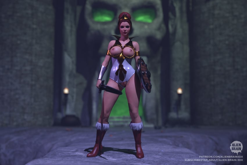 3d 3d_(artwork) alienbrain breasts masters_of_the_universe teela