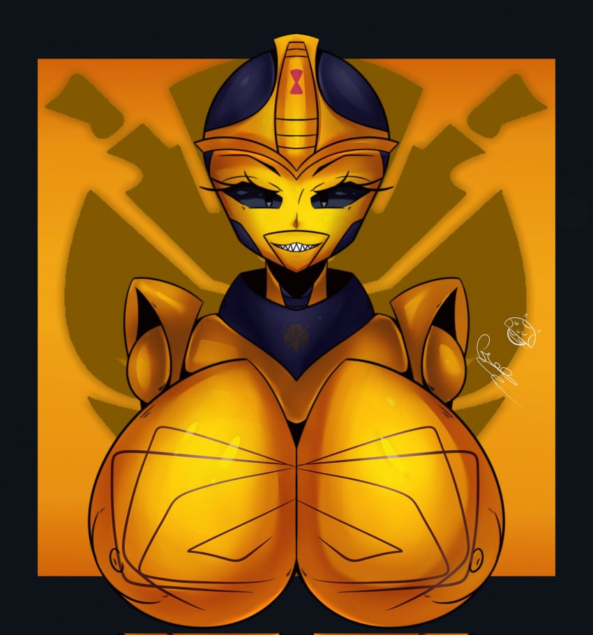 1girls alien alien_girl beast_wars big_breasts black_eyes blackarachnia breasts busty female female_only huge_breasts image machine nipples photo robot robot_girl solo solo_female tr_yithaz transformers yellow_breasts