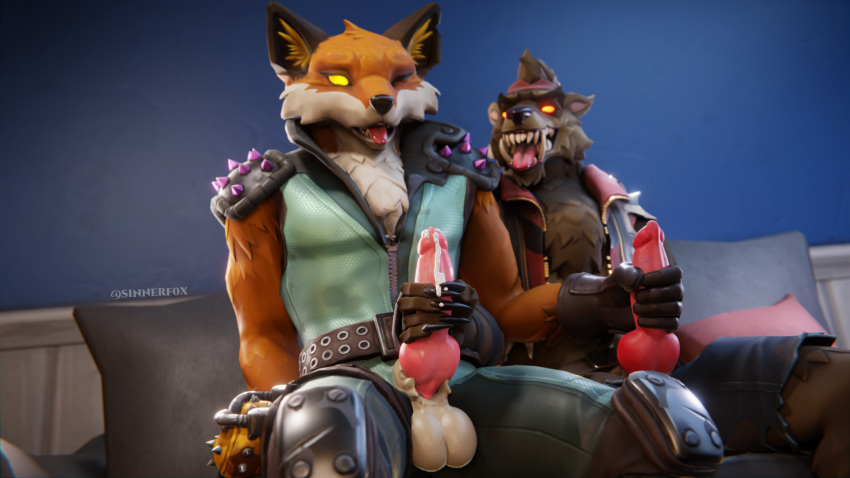 16:9 2021 3d 3d_(artwork) animal_genitalia animal_penis anthro balls bodily_fluids canid canine canine_penis canis clothing cum digital_media_(artwork) dire_(fortnite) duo ejaculation epic_games erection fennix_(fortnite) fortnite fortnite:_battle_royale fox fur genital_fluids genitals handjob hi_res knot male male/male mammal masturbation one_eye_closed orange_body orange_fur penile penis pink_penis s1nnerfox sex tongue tongue_out video_games were werecanid werecanine werewolf widescreen wolf