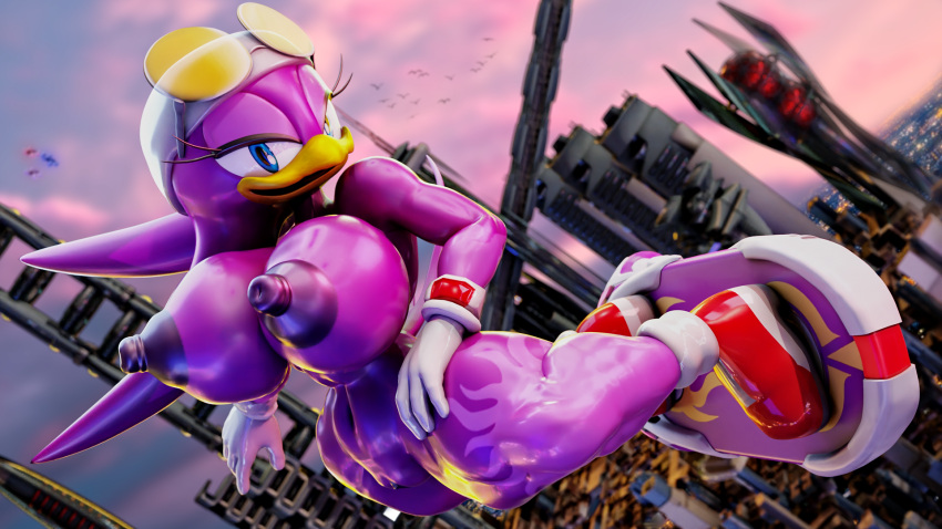 16:9 3d 3d_(artwork) avian babylonian big_breasts breasts city clothing eyewear female female_focus flying gloves handwear hi_res hoverboard huge_breasts huge_nipples latex_gloves nude_female outside palisal rubber sega sonic_(series) sonic_riders sonic_the_hedgehog_(series) sunglasses swallow_(disambiguation) thick_thighs wave_the_swallow widescreen