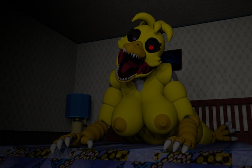 3d female five_nights_at_freddy's five_nights_at_freddy's_4 nightmare_chica_(fnaf) tagme