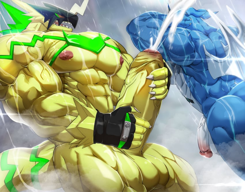 abs anal_sex bara bastroceive biceps bulkmon cum cumming cumshot digimon digimon_(species) furry furry_only gay gay_sex hyper hyper_balls hyper_genitalia hyper_penis hyper_testicles leaning_against_wall magangz male_only masturbating masturbation muscle muscles muscular muscular_arms muscular_legs muscular_male muscular_thighs nipples open_mouth pecs shower shower_room shower_sex veins veiny_penis