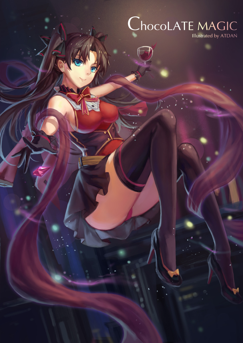 1girls artist_name ass atdan black_gloves black_hair black_legwear black_thighhighs blue_eyes breasts brown_hair cup drink drinking_glass fate/stay_night fate_(series) female female_ass female_focus female_only floating flying gem glass gloves hair_ornament hair_ribbon high_heels high_resolution legs light_particles lingerie long_hair long_legs magic medium_breasts pantsu red_panties red_underwear ribbon shoes sideboob skirt smile solo thighhighs thighs tied_hair tohsaka_rin twintails two_side_up underwear very_high_resolution wine_glass