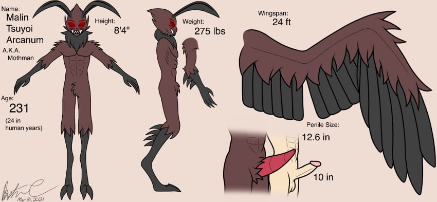 balls chart comparing comparing_penis cryptid dustin_c english_text erection fur genitals hair hi_res humanoid looking_at_viewer male model_sheet monster monstrous_humanoid mothman mythology nude penis penis_size_difference red_eyes simple_background size_chart solo standing text wings