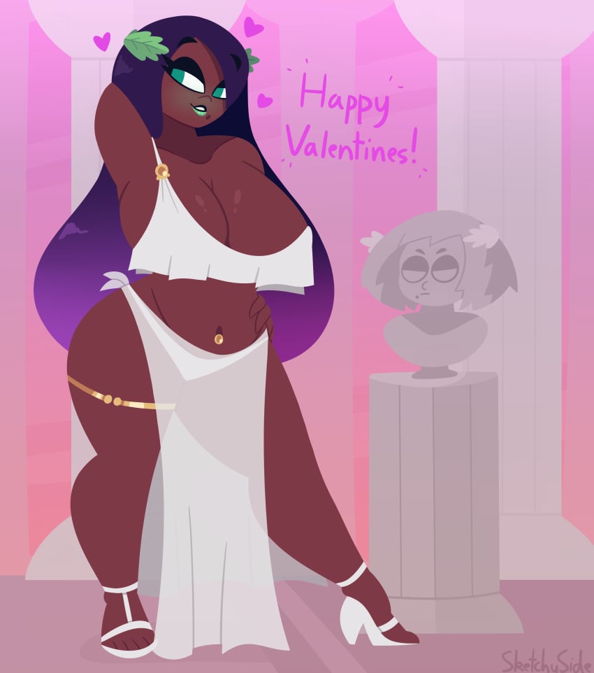 ancient_greece big_breasts marina_(splatoon) nintendo splatoon splatoon_(series) splatoon_2 thesketchyside valentine's_day