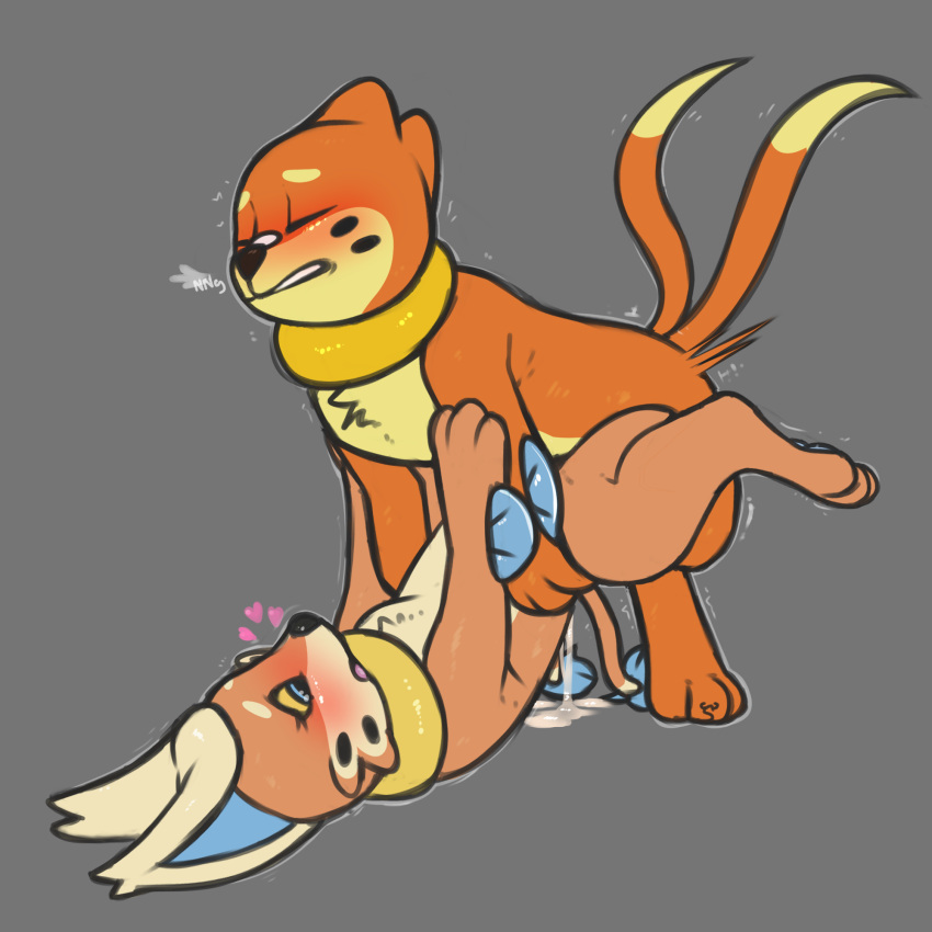 1:1 anthro bodily_fluids buizel cum cum_inside cum_on_ground delcatty duo ejaculation fan_character female from_front_position genital_fluids hi_res hybrid hybrid_pokemon kai_(mr._smile) lying male male/female missionary_position mr._smile nintendo on_back original_character pokémon_(species) pokemon sex video_games