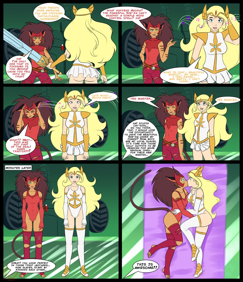 2girls absurd_res adora armor ass bed betrayal blonde_hair blue_eyes boots bracer brown_hair butt cameltoe canon_couple cat_ears cat_tail catgirl catra clothes_removed clothing comic damsel_in_distress defeated defeated_heroine defeated_villainess dialogue dress drooling english_text enslaved_royal femsub forced forced_exposure fright_zone gloves happy_trance heterochromia hourglass_figure hypnosis hypnotic_eyes jpeg katsiika kissing leotard long_hair mind_control multiple_subs music_hypnosis musical_note offscreen_character on_bed pauldrons platinum_blonde_hair red_boots red_gloves red_leotard revealing_clothes she-ra she-ra_and_the_princesses_of_power skimpy skirt slave slavegirl speech_bubble straight_hair sub_on_sub submissive sword tail text thick_thighs thin_waist tiara two_subs_one_dom undressed weapon white_boots white_dress white_gloves white_leotard white_skirt yellow_eyes yuri