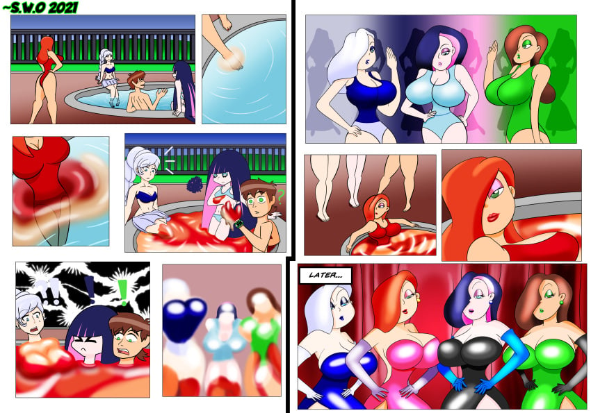 ass_expansion assimilation ben_10 ben_tennyson bimbo bimbofication brainwashing breast_expansion cartoon_network comic crossover disney eyeshadow female female_ben gender_transformation goo goo_transformation huge_breasts identity_death jessica_rabbit jessicafication melting mtf_transformation panty_&_stocking_with_garterbelt revealing_clothes rule_63 rwby stocking_anarchy superweirdman swimsuit thick_thighs transformation weiss_schnee who_framed_roger_rabbit