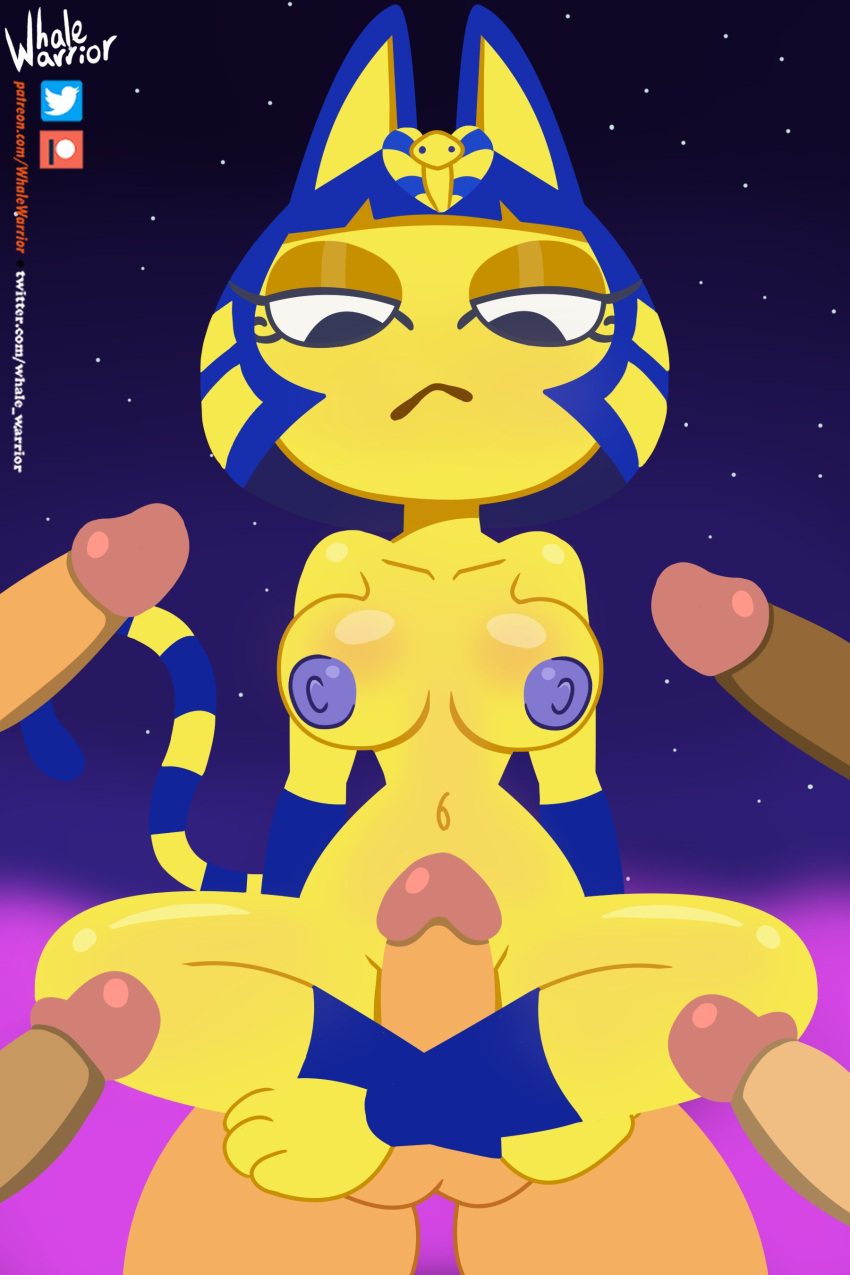 1girls 2021 5boys animal_crossing ankha ankha_ride_(minus8) anthro balls ballsack big_breasts breasts erection female female_focus imminent_gangbang imminent_sex nintendo nipples offscreen_male partial_male penis reverse_cowgirl_position scrotum straight surrounded_by_penises tease teasing testicles thick_thighs thighs unseen_male_face whale_warrior whalewarrior123z yellow_skin