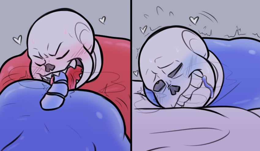 ahe_gao blue_blush blue_body blush drooling ectobody kustard licking male_only pleasure_face red_body sans sans_(underfell) sans_au sanscest tailbone underfell undertale undertale_au video_games