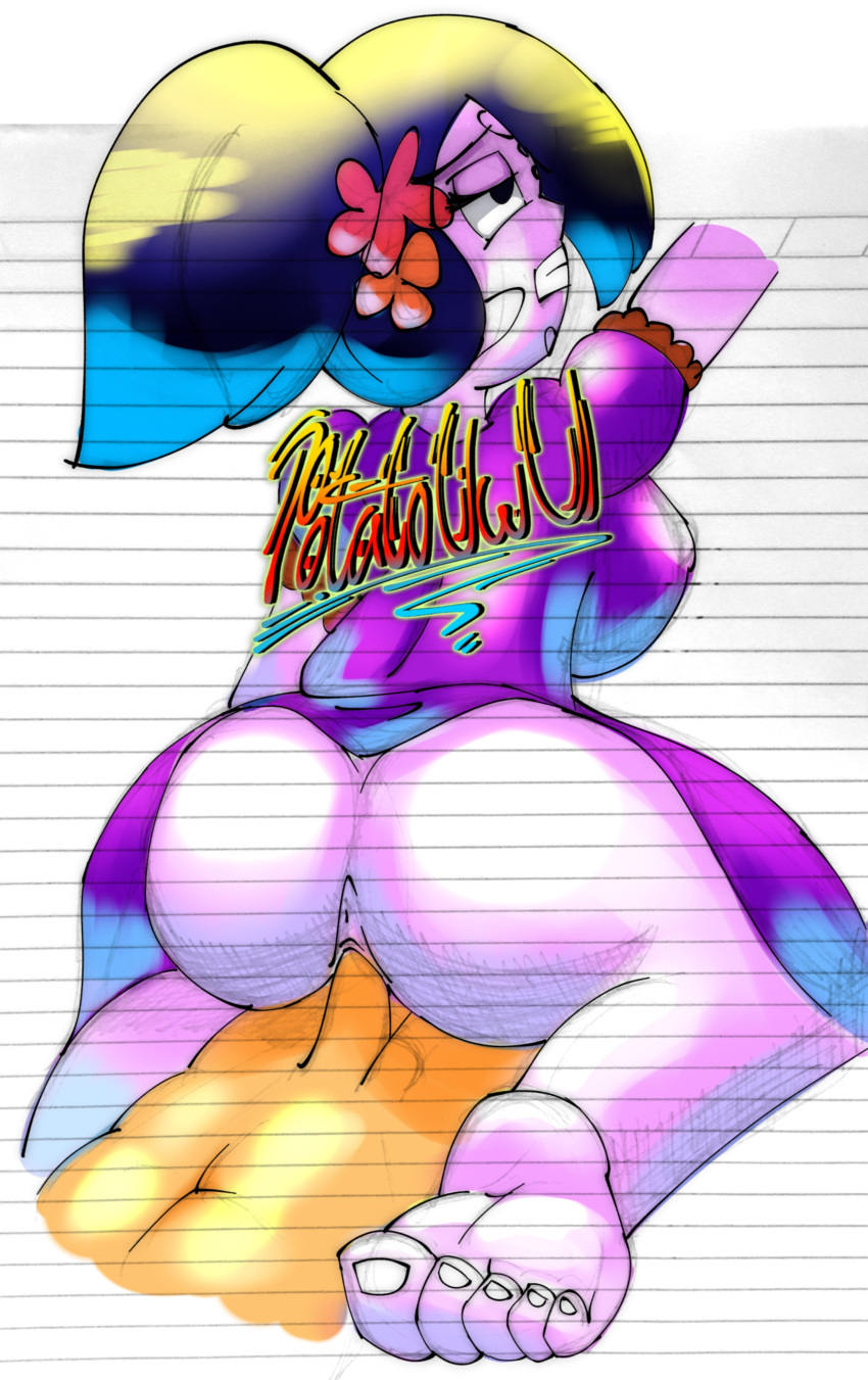 anthro anus big_ass big_butt catalina_la_catrina dia_de_los_muertos huge_ass huge_butt lewd_potato purple_skin pussy tagme