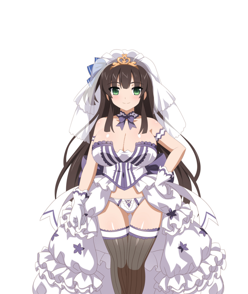 1girls alternate_breast_size ceri_(sakura_dungeon) cleavage clothed edit female game_cg large_breasts looking_at_viewer panties png sakura_dungeon solo transparent_background transparent_png wanaca wedding_dress winged_cloud