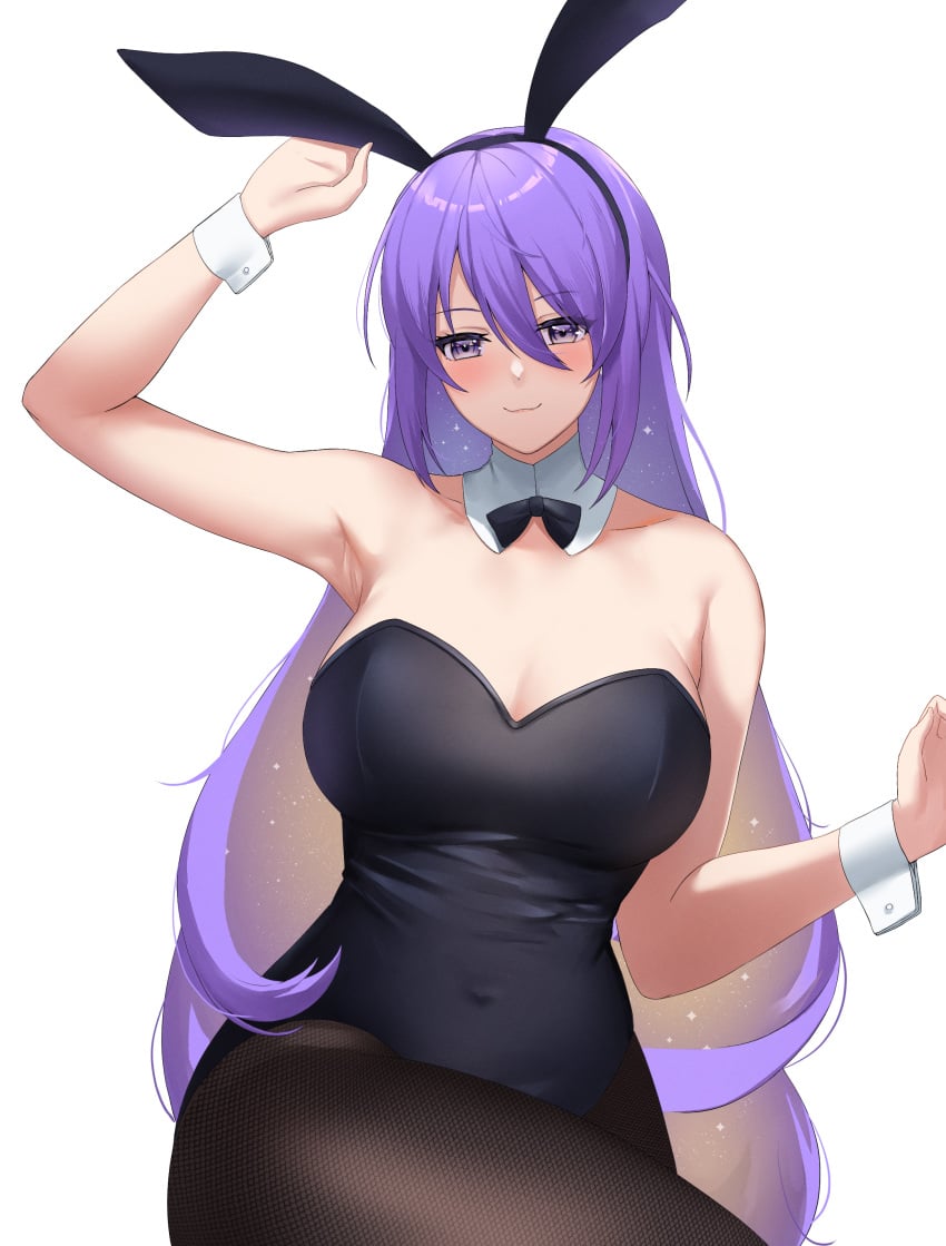 1girls big_breasts blush breasts bunny_ears bunny_girl bunnysuit dobure18 hololive hololive_indonesia hololive_indonesia_area_15 moona_hoshinova multicolored_hair purple_eyes purple_hair stars tight_clothing virtual_youtuber yellow_hair