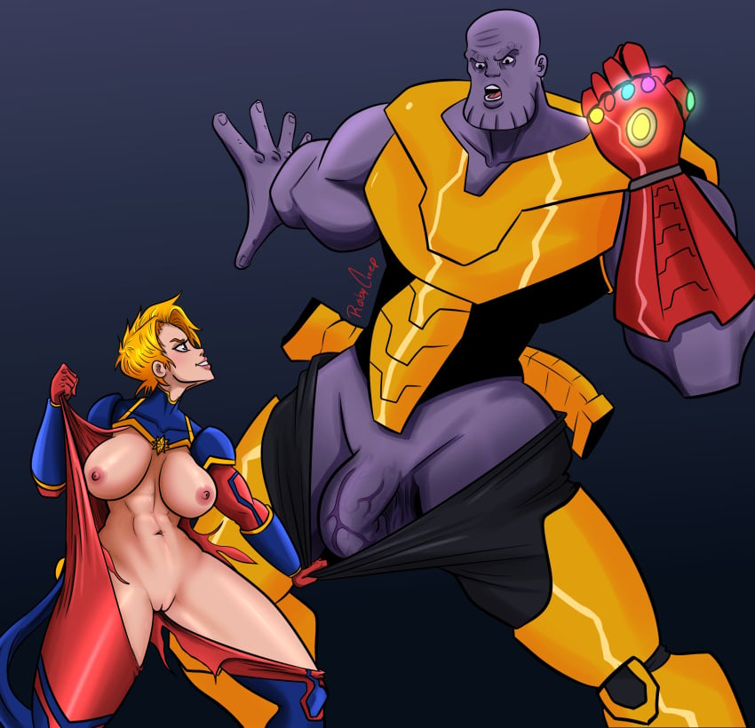 1boy 1girls avengers avengers:_endgame bald bald_man big_ass big_breasts big_butt big_penis blonde_hair blue_suit breasts bubble_ass bubble_butt captain_marvel carol_danvers costume female huge_ass huge_breasts huge_butt huge_cock human human_on_humanoid humanoid infinity_gauntlet interspecies light-skinned_female light_skin male marvel marvel_cinematic_universe nano_gauntlet purple-skinned_male purple_skin roby_creep skin_tight straight superheroine supervillain thanos thick thick_ass thick_legs thick_thighs undressing villain_on_heroine wide_hips