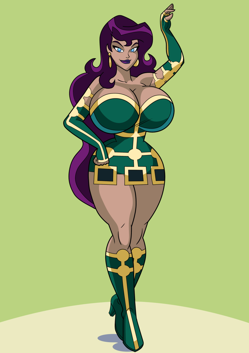 1girls art-2u big_breasts breasts circe_(dc) cleavage curvy dc dc_comics dcau female high_heels solo