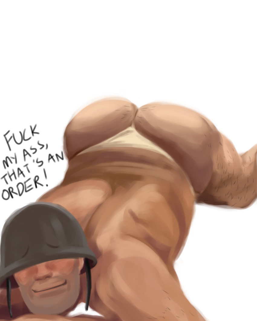 ass bara body_hair gay male male_only mature soldier soldier_(team_fortress_2) team_fortress_2 underwear unrealreality yaoi