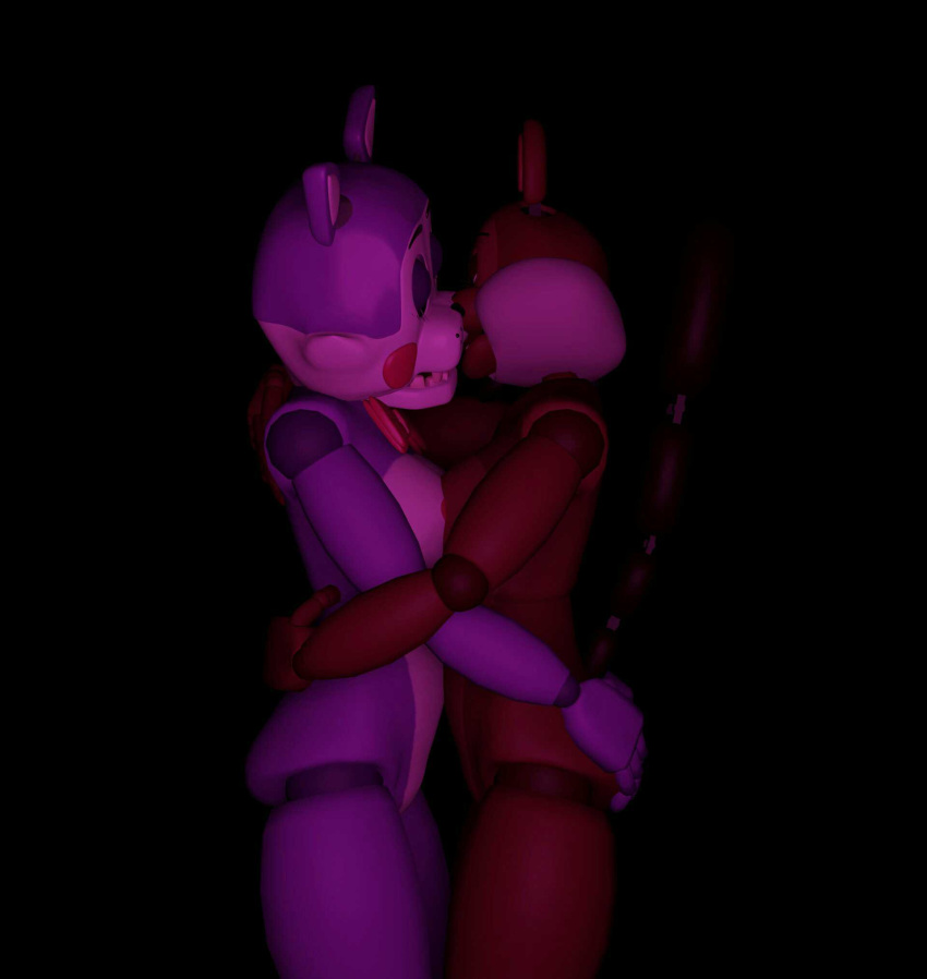 2girls 3d breast_press cindy_(fnac) fazbear_fanverse five_nights_at_candy's five_nights_at_freddy's fnaf kissing lesbian popgoes saffron_(popgoes) yuri