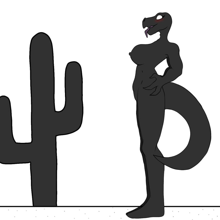 1girls black_body cactus dinosaur dinosaur_(google_chrome) exposed_breasts exposed_pussy female female_only suado_boi tagme white_background