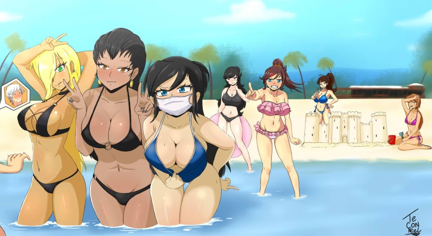 1boy 6+girls 7girls aged_up angry ayanchan25 beach belly big_breasts bikini black_bikini black_hair blonde_hair blue_bikini blue_eyes blush breasts brown_eyes brown_hair busty cleavage cloud clouds cousins dark-skinned_female dark_skin face_mask facemask female frilly_swimwear gloom_loud green_eyes half-siblings half-sisters half_siblings half_sisters huge_breasts human human_only inbred large_breasts liby_loud light-skinned_female light_skin lilith_loud lincoln_loud lois_loud long_hair love_child lyra_loud midriff multiple_females multiple_girls navel older original_character original_characters palm_tree panties peace_sign pink_bikini ponytail sand sand_castle sky sonette_loud standing teconmiel the_loud_house thick_thighs thigh_gap thighs uncle_and_niece water white_hair