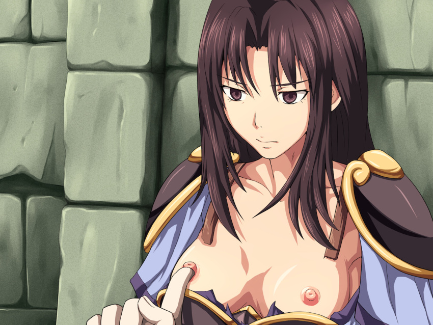 breasts breasts_out dark_valkyrie_(lov) emotionless legend_of_valkyrie maku_(l-u) makura_no_doushi mind_control namco nipple torn_clothes touching_nipples