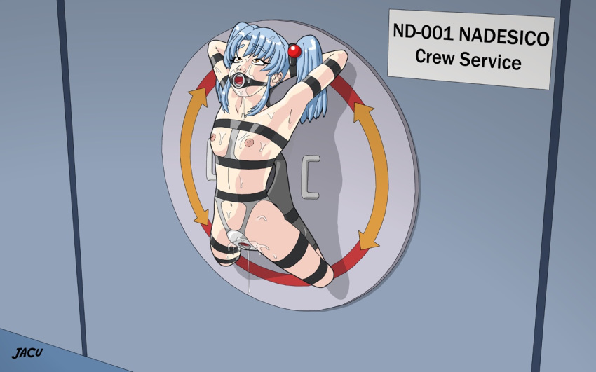 bondage breasts femsub gag jacu martian_successor_nadesico nude open_mouth_gag public_use rape restrained ring_gag ruri_hoshino tagme