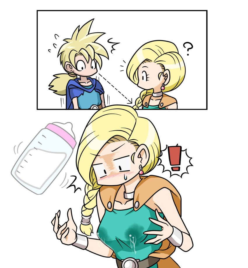 ! 1girls bianca_whitaker blonde_hair blush clothing dragon_quest dragon_quest_v female female_focus haruozi lactation lactation_through_clothes lactation_without_expressing medium_breasts milk square_enix tagme